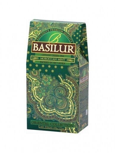 Basilur Oriental Collection Moroccan Mint 100g. (Kartoninė dežutė)