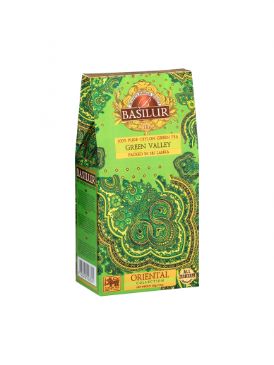 Žalioji biri arbata Basilur "ORIENTAL'' green tea Green Valley 100g. (carton pac.)